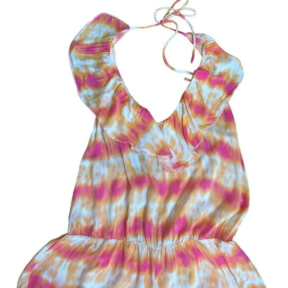 Victoria’s Secret Tie Dye Halter Ruffle Frill Shorts Romper Beach CoverUp - Picture 8 of 8